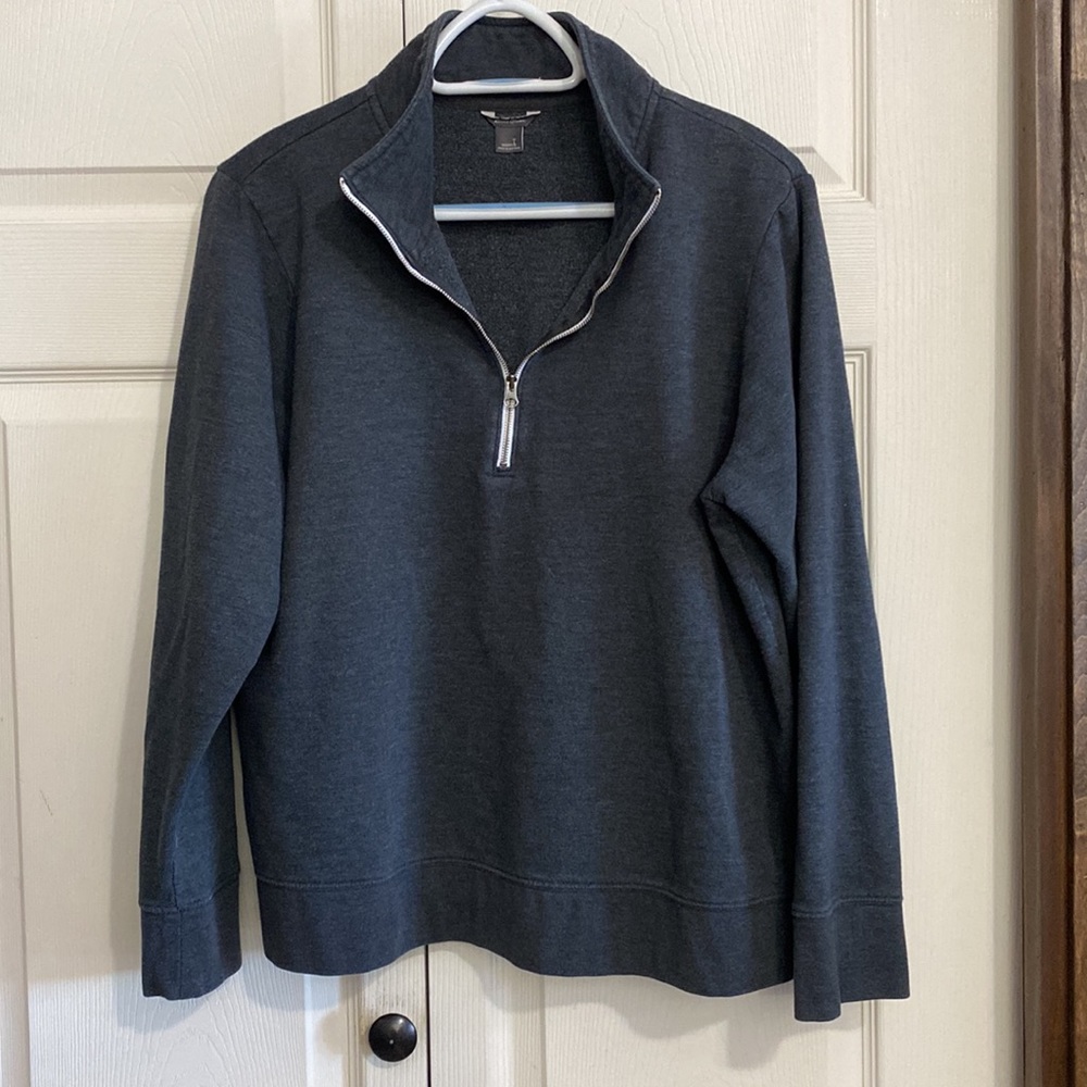 Eddie Bauer- 1/2 Zip Cozy Camp Sweatshirt - Gray / Large